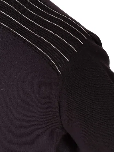 Peserico Relaxed Fit Black Knitted Sweater With Ribbed Texture