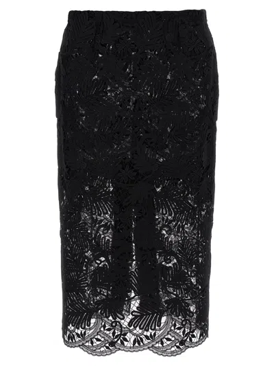Ermanno Scervino Floral Lace Skirt Scalloped Hem