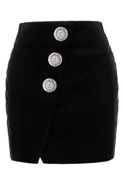Balmain Skirt With Asymmetric Hem And Decorative Buttons