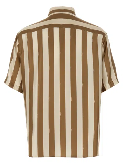 Fendi Beige Pequin Silk Shirt