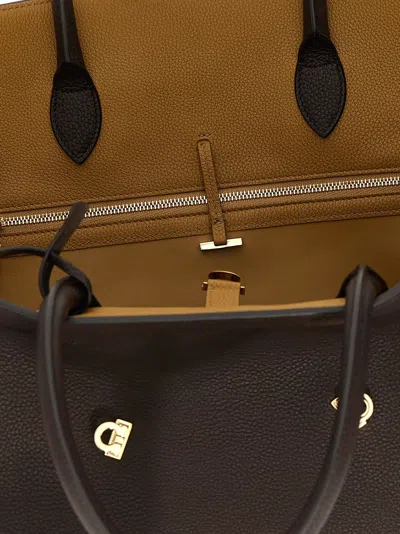 Ferragamo Structured Handbag With Gold-tone Hardware