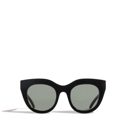 Le Specs Air Heart Cat-eye Acetate And Gold-tone Sunglasses In Black