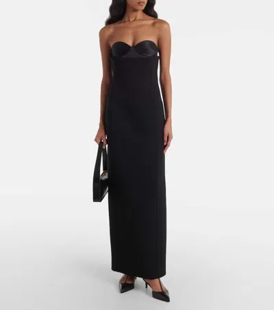 Khaite Bustier Corset Maxi Dress In Black
