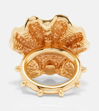 Versace La Medusa Embellished Ring In Gold