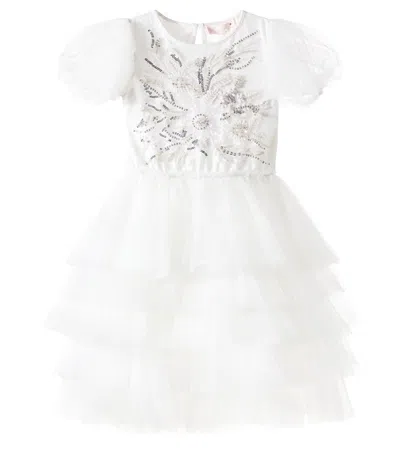 Tutu Du Monde White Orchid Embellished Tulle Dress