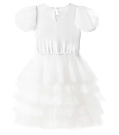 Tutu Du Monde White Orchid Embellished Tulle Dress