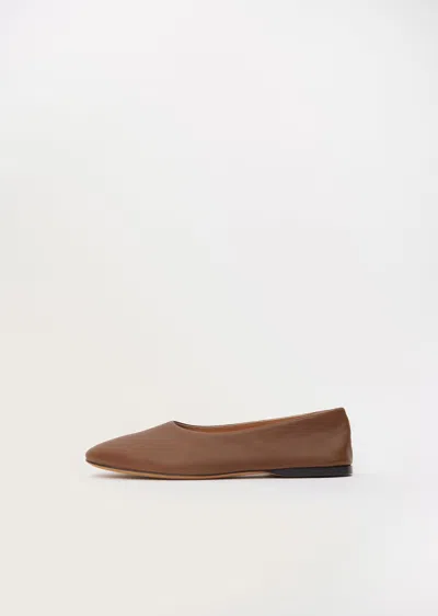 The Row Awar Leather Ballet Flats In Brown