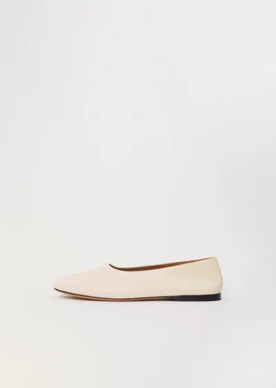 The Row Awar Leather Ballerina Flats In Neutral