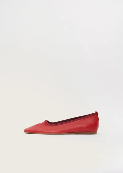 Dries Van Noten Red Leather Ballerina Flats