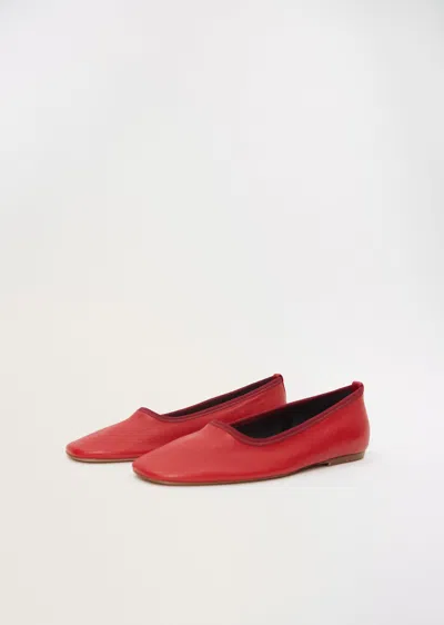 Dries Van Noten Red Leather Ballerina Flats