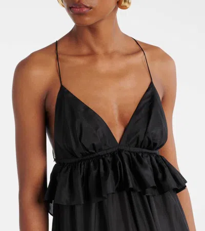 Zimmermann Rhiannon Ruffled Paisley-print Silk Midi Dress In Black Paisley