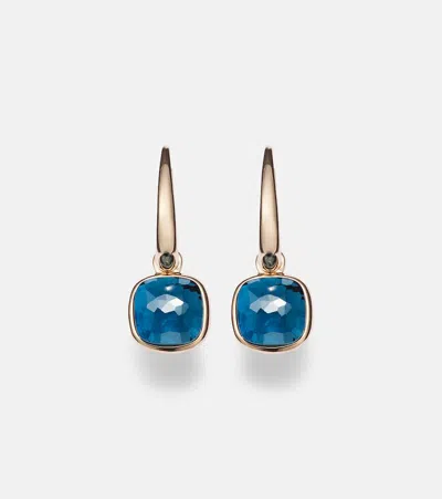 Pomellato Nudo Mini 18kt Rose Gold Earrings With Topazes In Multi