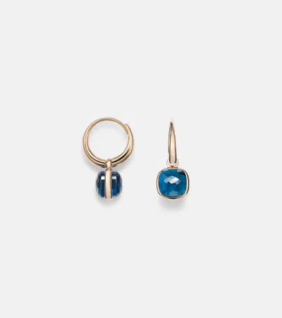 Pomellato Nudo Mini 18kt Rose Gold Earrings With Topazes In Multi