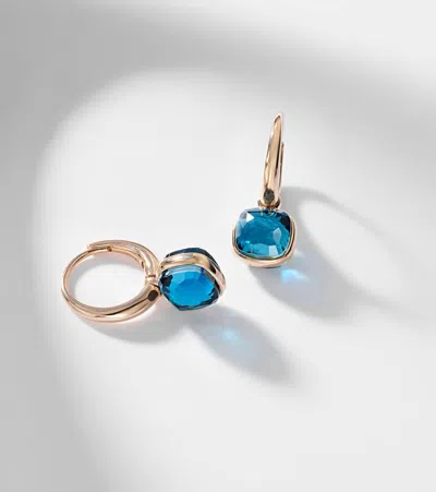 Pomellato Nudo Mini 18kt Rose Gold Earrings With Topazes In Multi