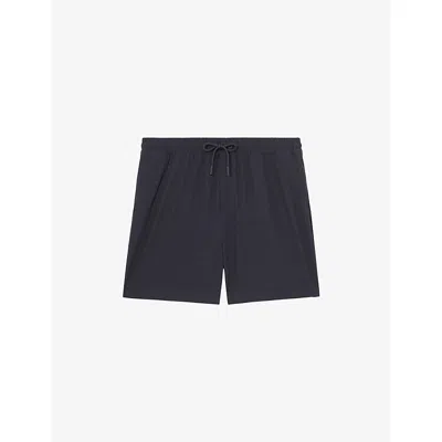 Reiss Mens Black Barber Drawstring-waist Regular-fit Stretch-jersey Shorts Xs