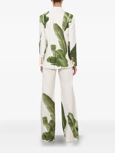 Alice And Olivia Elna Slim Long Blazer In Multi