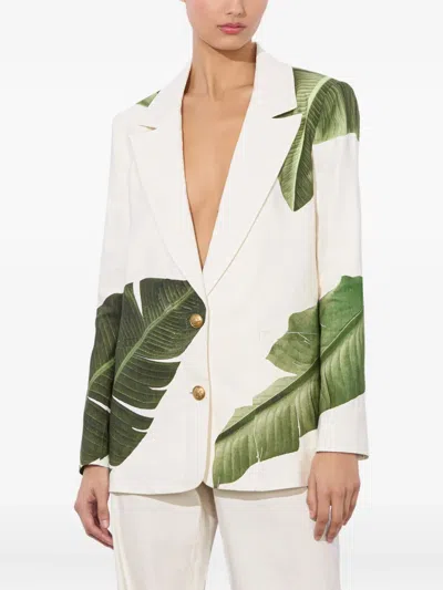 Alice And Olivia Elna Slim Long Blazer In Multi