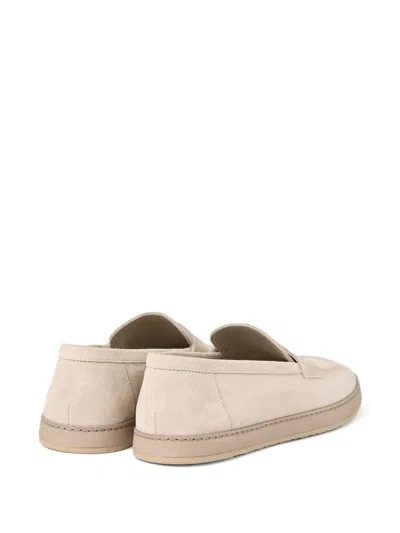 Brunello Cucinelli Loafers With Round Toe And Suede Finish In Neutral