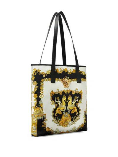 Versace Coral Theatre La Medusa Canvas Tote Bag In Animal Print