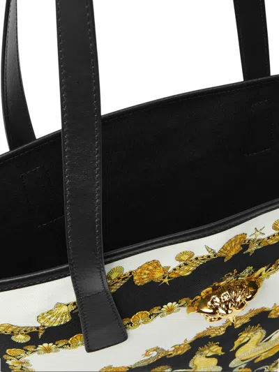 Versace Coral Theatre La Medusa Canvas Tote Bag In Animal Print