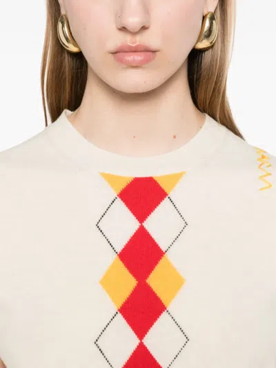 Marni Argyle-pattern Vest In White