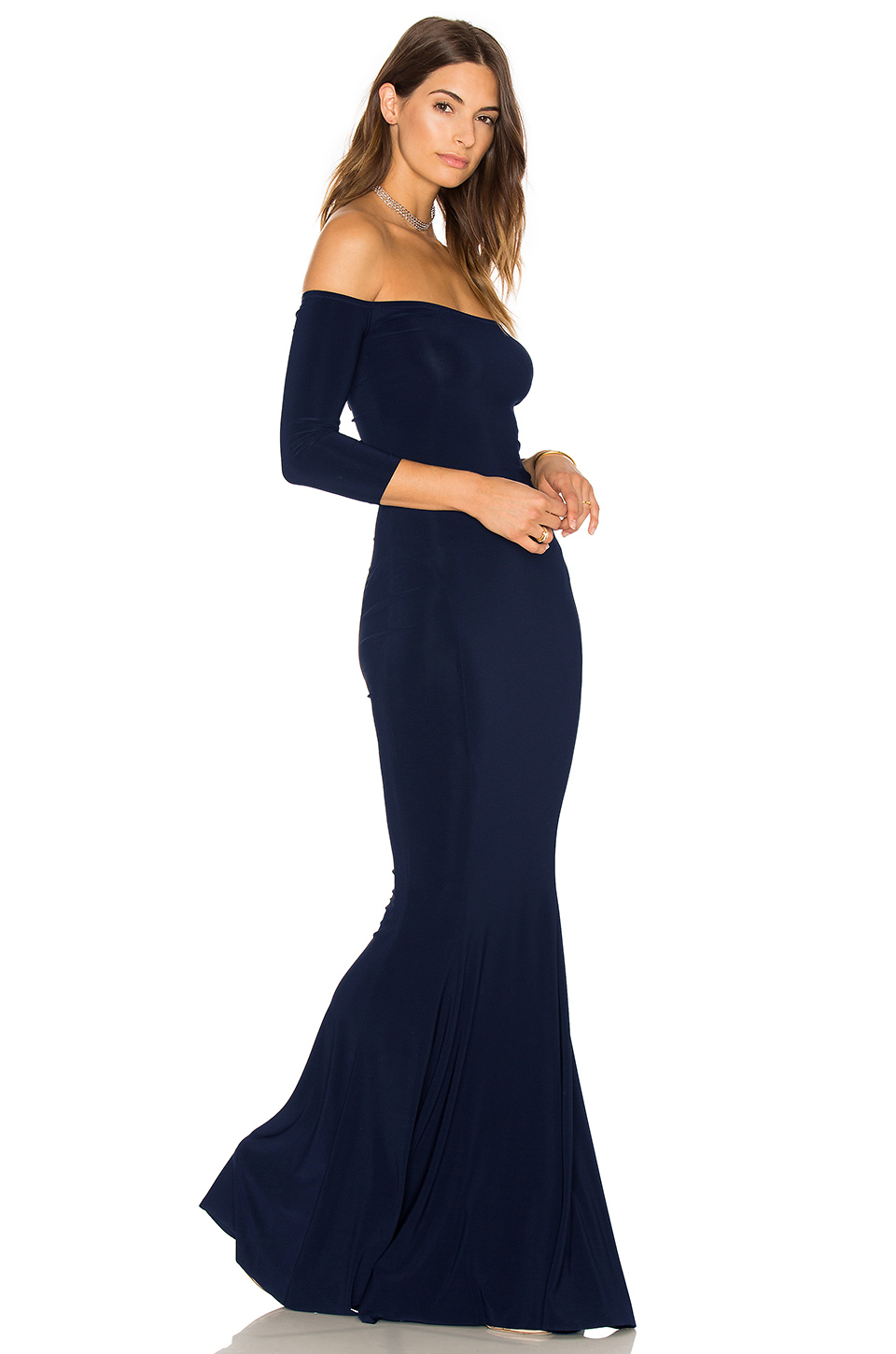 norma kamali fishtail gown