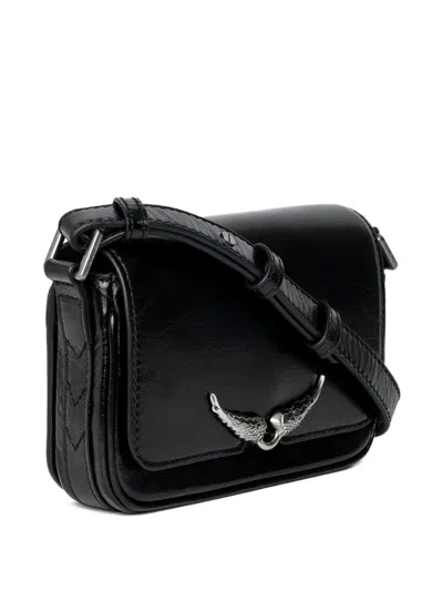 Zadig & Voltaire Womens Le Zazi Vintage Patent-leather Shoulder Bag Black In Black