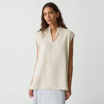 Theory Boxy Tunic Top In Relaxed Linen