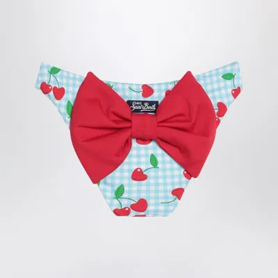 Mc2 Saint Barth Madame Slip With Vichy And Cherries Pattern