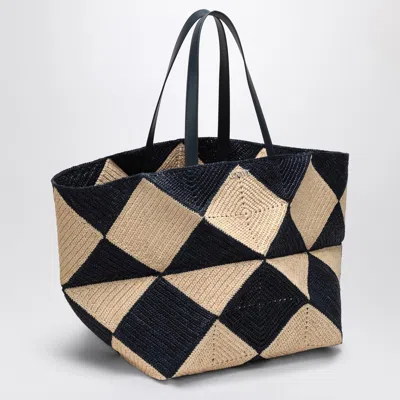 Loewe Puzzle Fold Diamond Xxl Tote In Raffia