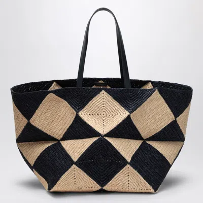 Loewe Puzzle Fold Diamond Xxl Tote In Raffia