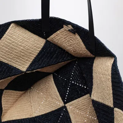 Loewe Puzzle Fold Diamond Xxl Tote In Raffia