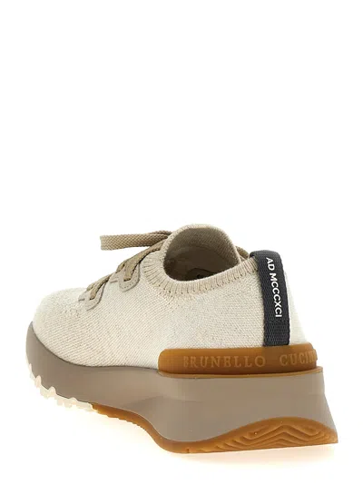 Brunello Cucinelli Knitted Sneakers Beige