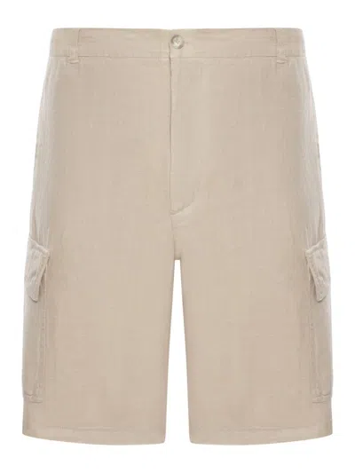 120% Lino Linen Cargo Bermuda Shorts