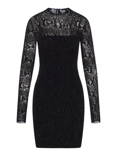 Givenchy Python Print Tulle Dress With 4g Detail