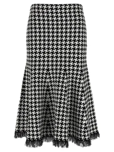 Alexander Mcqueen Black And White Midi Skirt