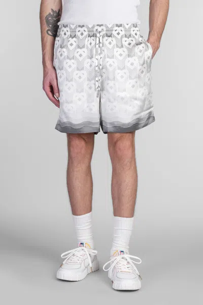 Casablanca Gray Silk Shorts With Logo