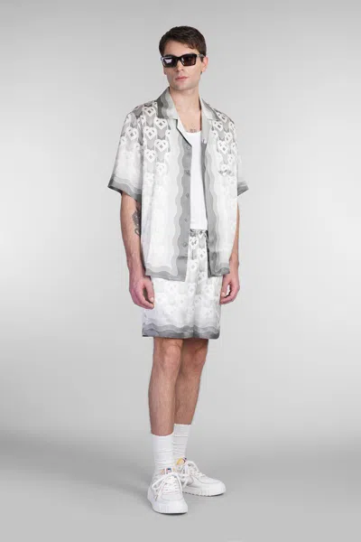Casablanca Gray Silk Shorts With Logo
