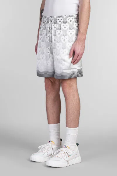 Casablanca Gray Silk Shorts With Logo