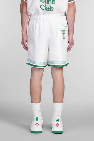 Casablanca Le Jeu Colore Silk Shorts In White