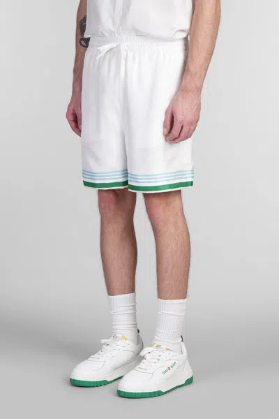 Casablanca Le Jeu Colore Silk Shorts In White