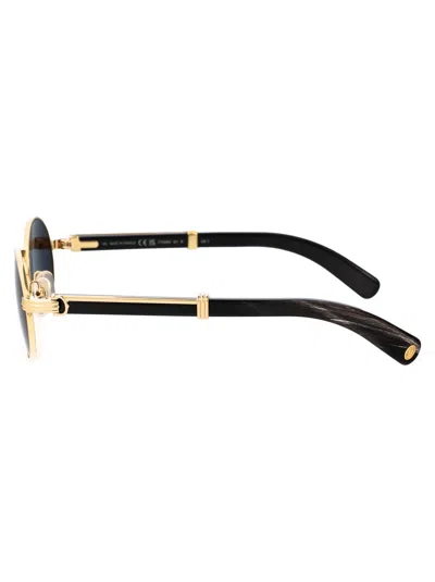 Cartier Gold Black Grey Titanium Sunglasses