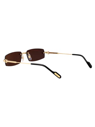 Cartier Gold-gold-grey Metal Sunglasses