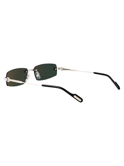 Cartier Silver-silver-green Metal Sunglasses
