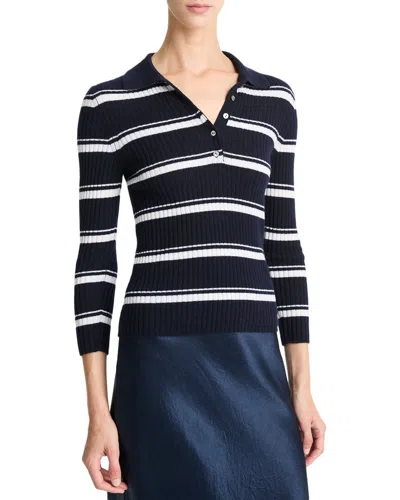 Vince Cashmere & Mulberry Silk-blend Stripe Polo