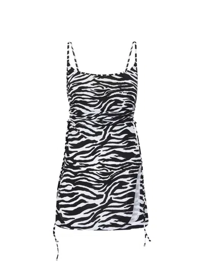 Attico Zebra Beach Cover-up In Stretch Fabric