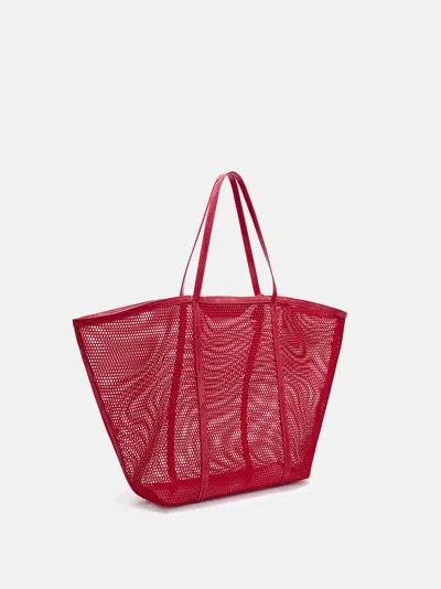 Attico Via Del Mare Tote In Red Polyester