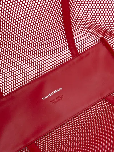 Attico Via Del Mare Tote In Red Polyester