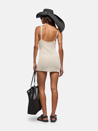 Attico Crochet Tie-strap Dress In Neutral