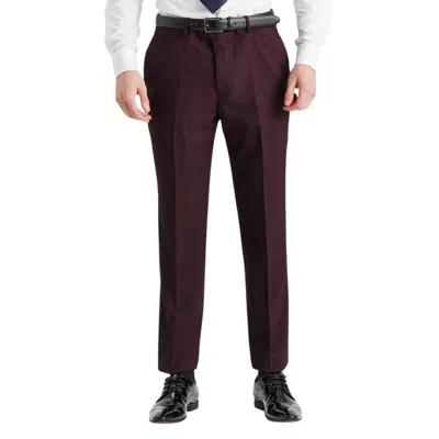 Oliver Tweed Infinity Leather Men's Wine Suit Trouser Prince Of Wales Formal Trouser